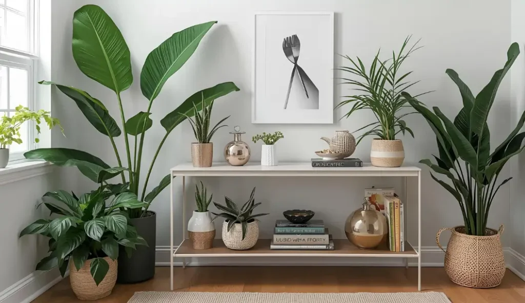 ইনডোর প্ল্যান্ট ও ছোট শোপিস ব্যবহার করুন