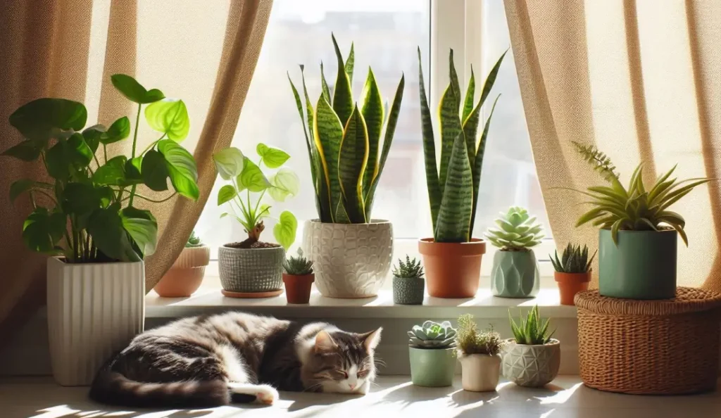 জানালার পাশে প্ল্যান্ট সেট করা