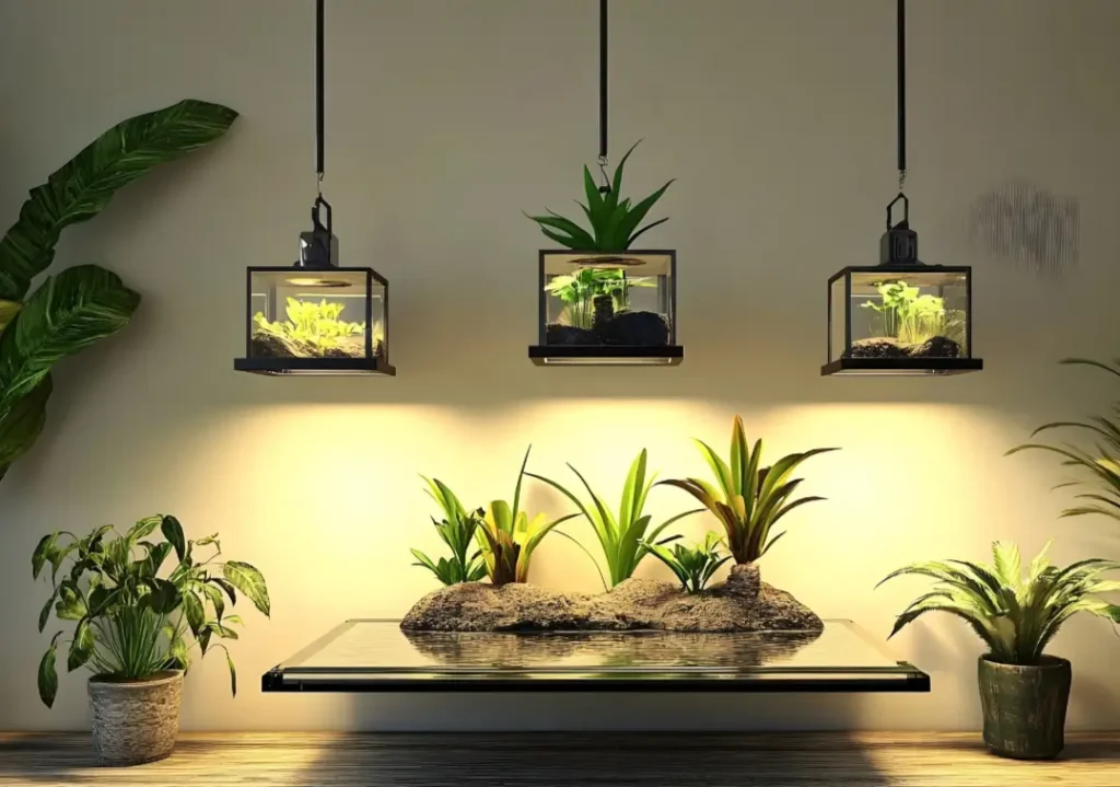 হ্যাঙ্গিং প্ল্যান্ট দিয়ে উপরের স্পেস ব্যবহার